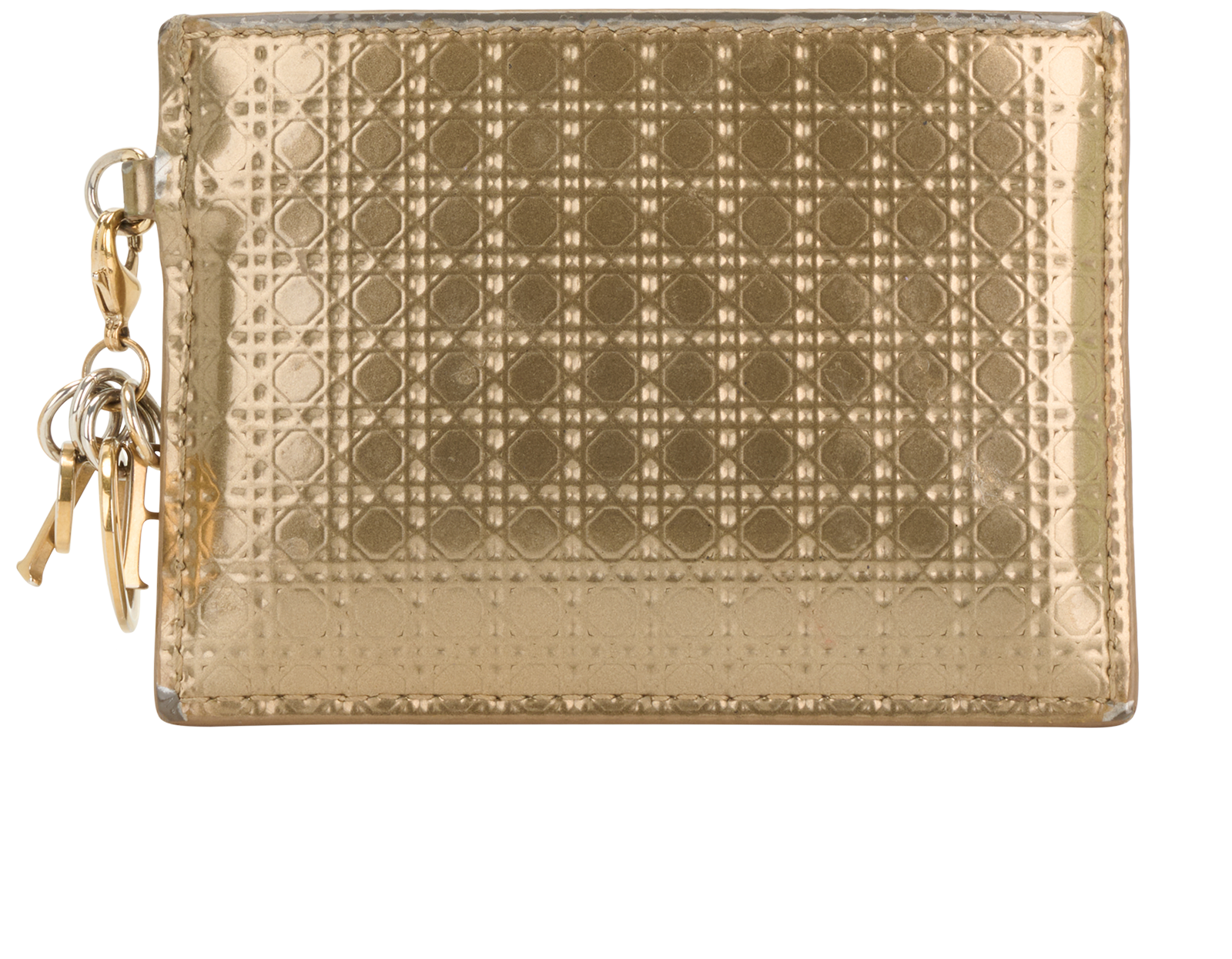 Christian Dior Lady Dior Card Holder, &pound;80, Accessories, Gold, Leather, Back view